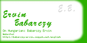 ervin babarczy business card